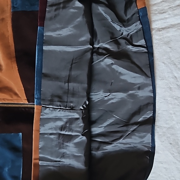 Whyte eyelash 70s Patchwork Velvet Skirt Autumnal Colors Front Pockets Zs Large - Picture 7 of 12